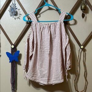 Madewell Striped Blouse in Red and White